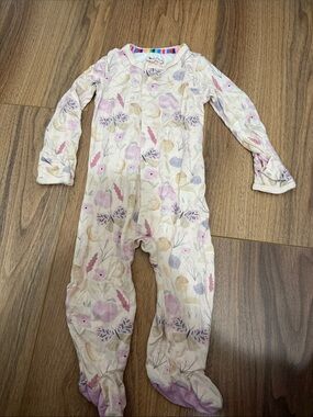 Magnetic Me Pink & Cream Floral Footed One-Piece